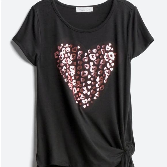 Pink Leopard Side Tie Graphic Tee | Size XS‎ - Picture 1 of 6